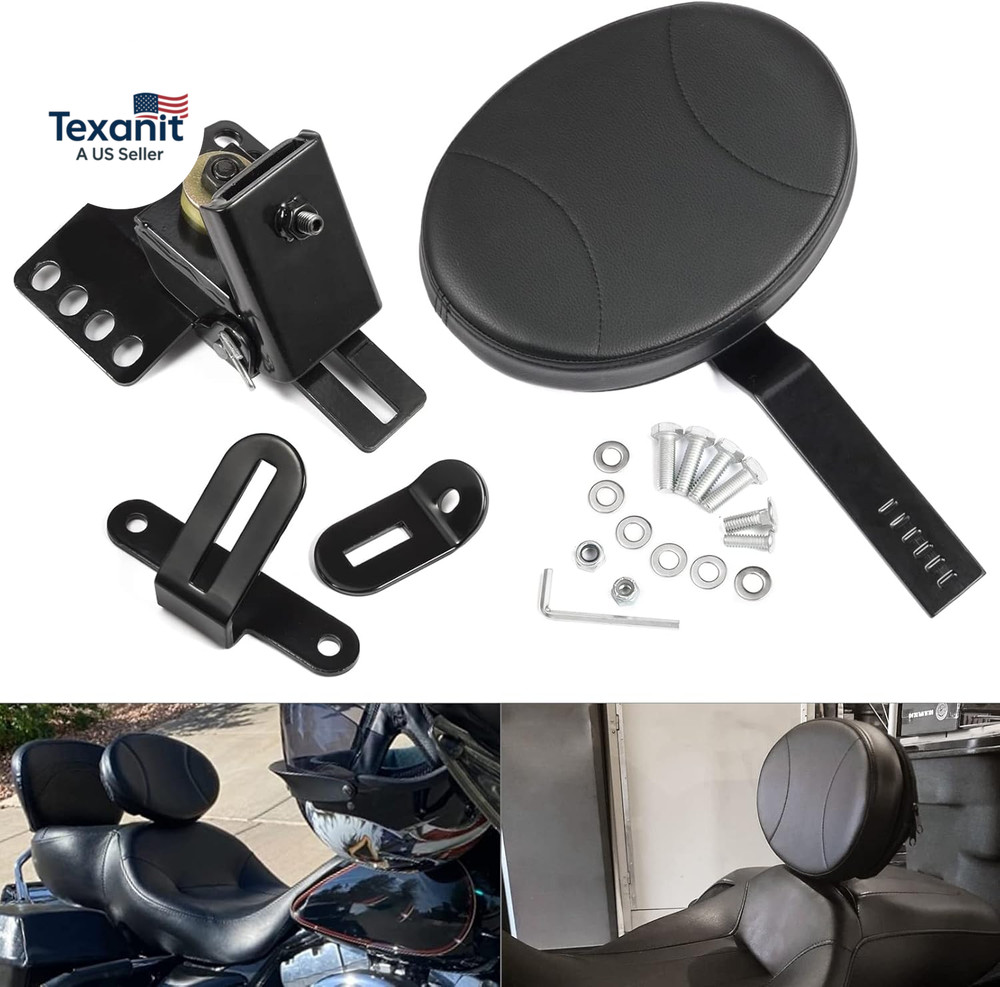 Adjustable Driver Backrest Rider Backrest Plug-In Backrest Compatible for Harley