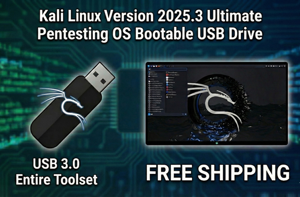 Kali Linux 2025.3 Pentesting Live USB, Full Image & Entire Toolset Cybersecurity