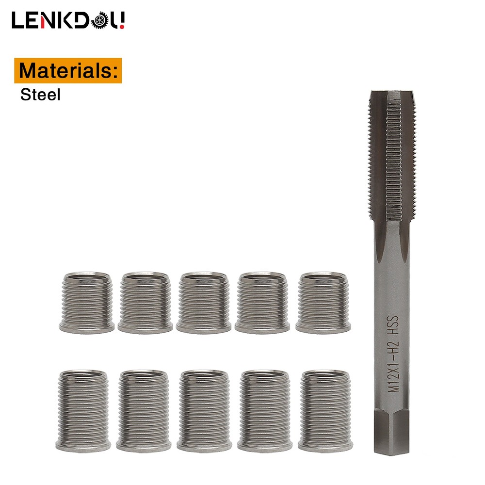 M10 x 1 Universal Spark Plug Thread Repair Tools Kit with Thread Inserts 10 Pack