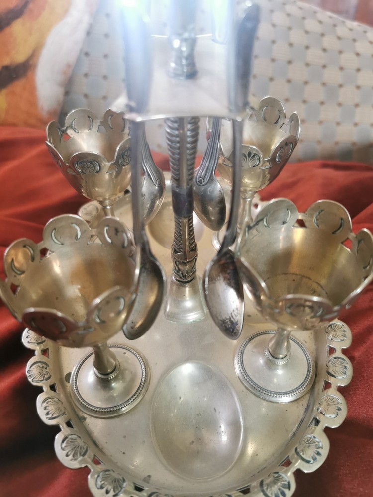 Antique Silver-Plated Victorian Egg Server. A B & Co. Excellent.