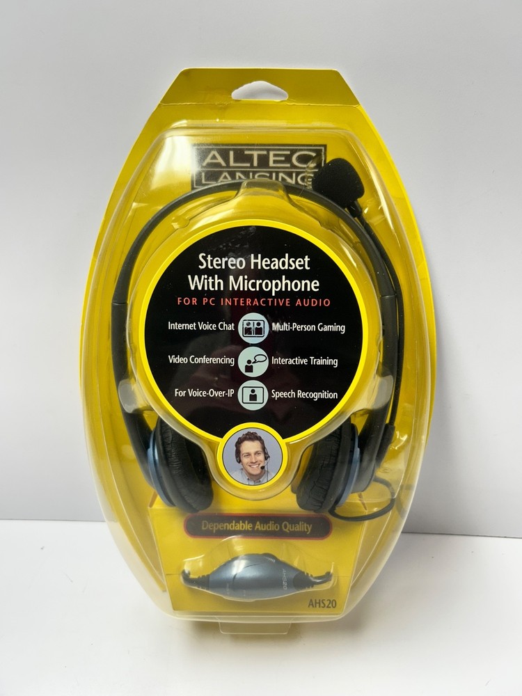 NIP Altec Lansing Stereo Headset With Microphone for PC Interactive Audio AHS20