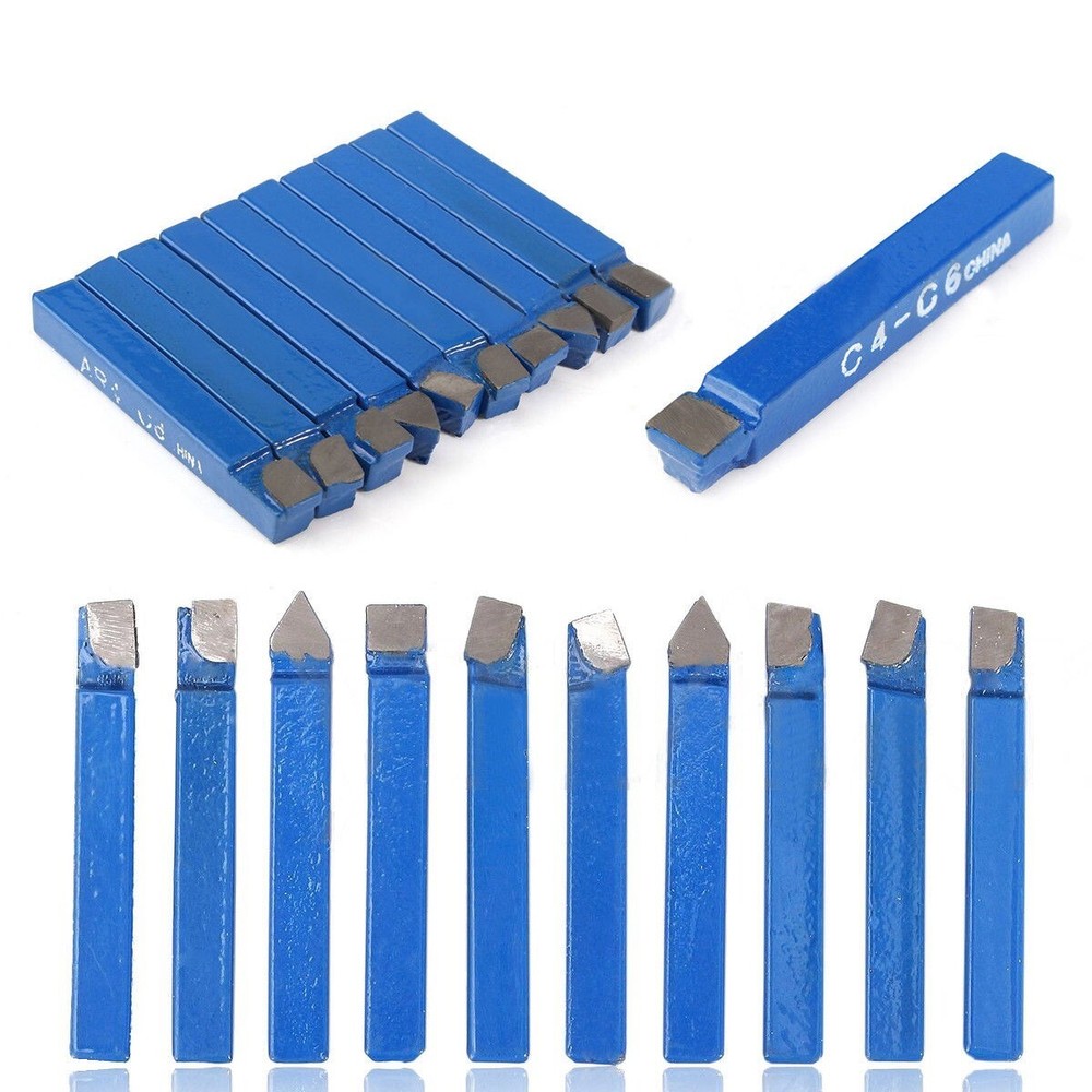 10x/set 1/4 Carbide Lathe Tool Indexable Insert Bit Holder Mini Cutting Cutter