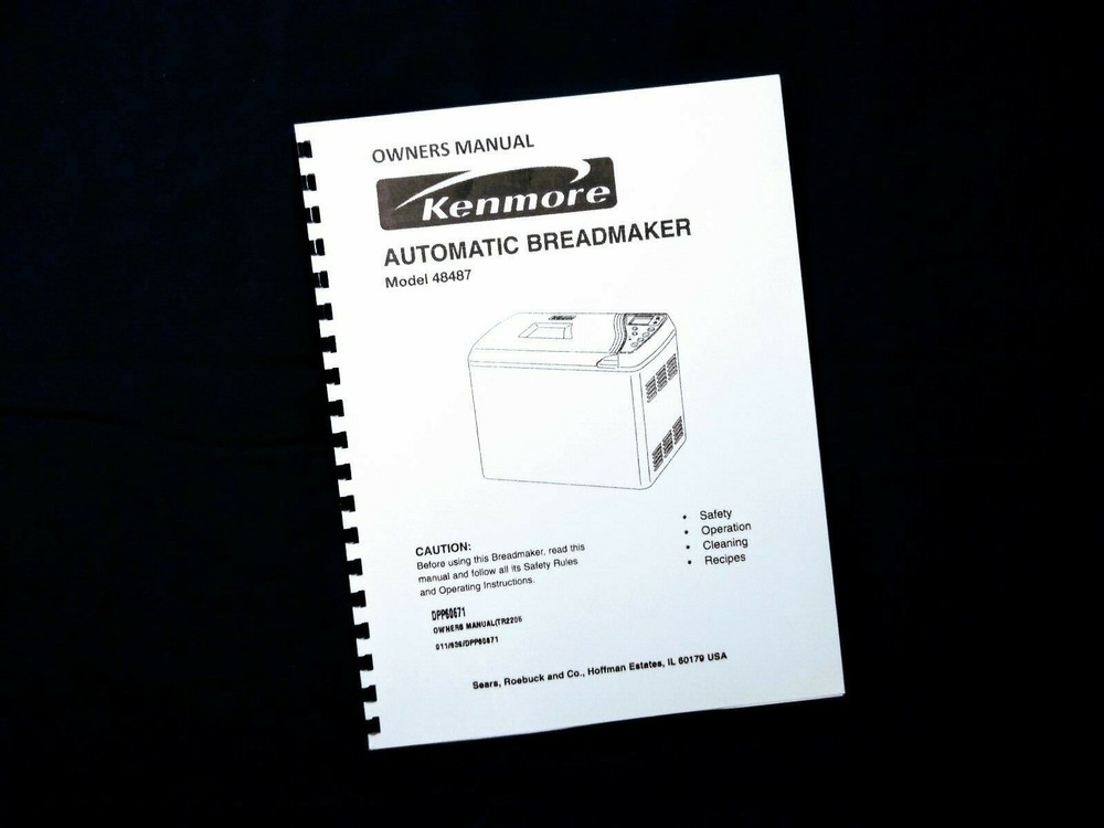 Kenmore 48487 Bread Maker Machine Instruction Manual & Recipes