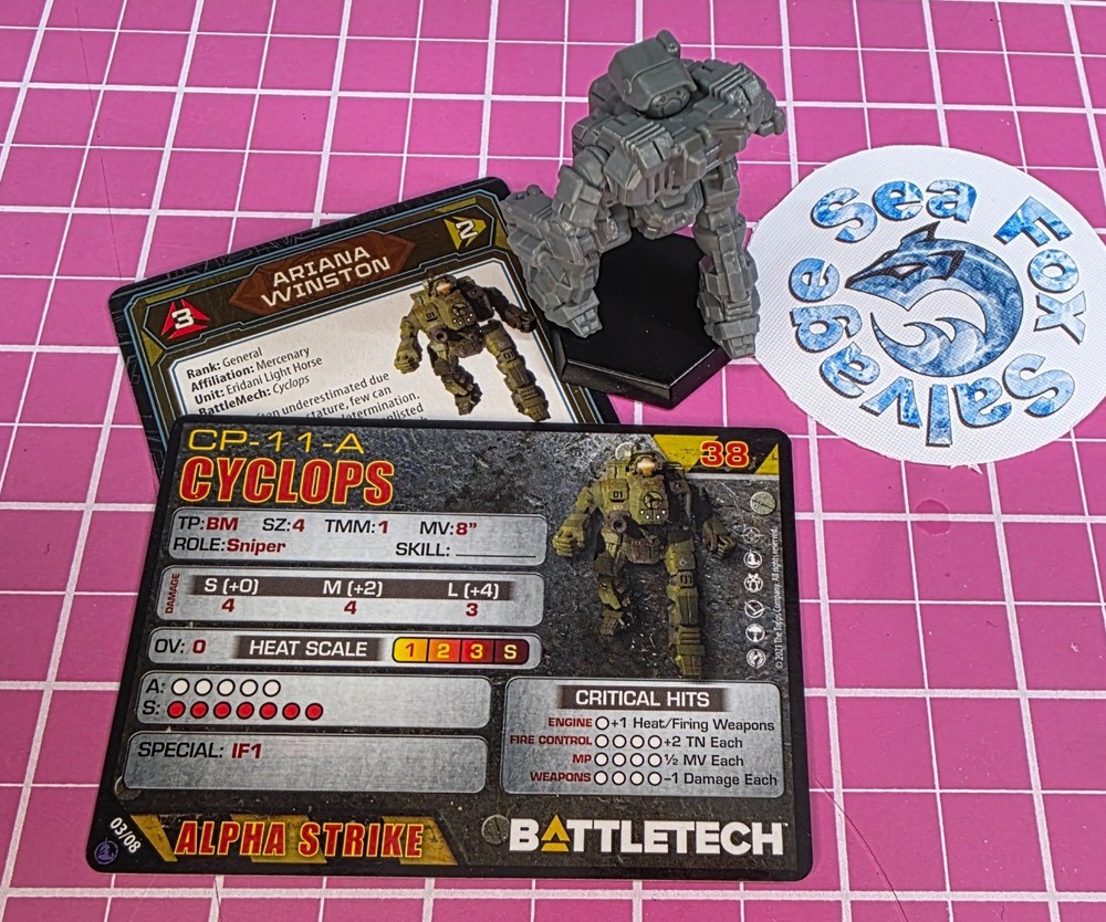 BattleTech Cyclops Mech  -- Inner Sphere Support Lance + Cards