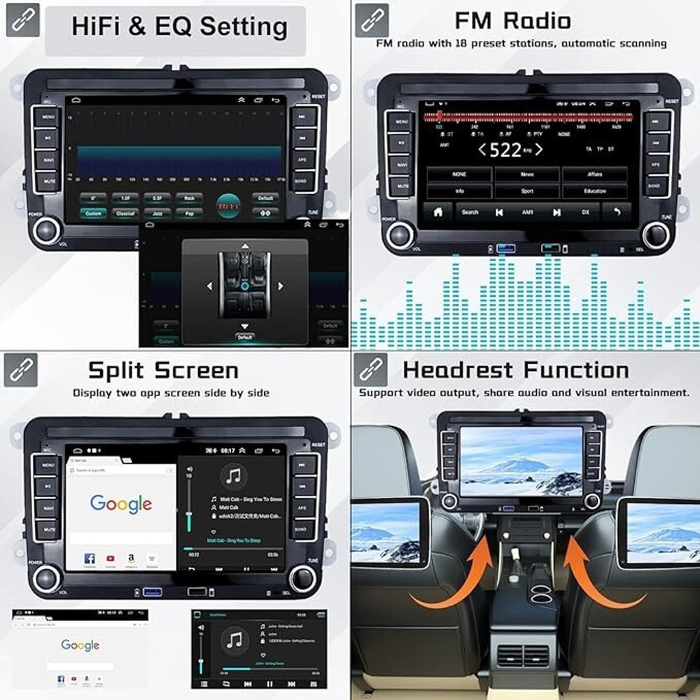 Bluetooth Android/iOS CarPlay Unit - 7" Touchscreen
