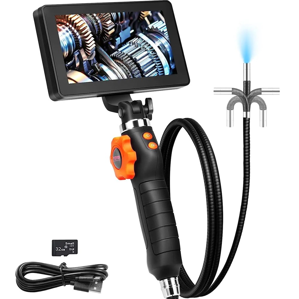 Articulating Borescope Camera with Light 2-way Articulated Endoscope Inspection
