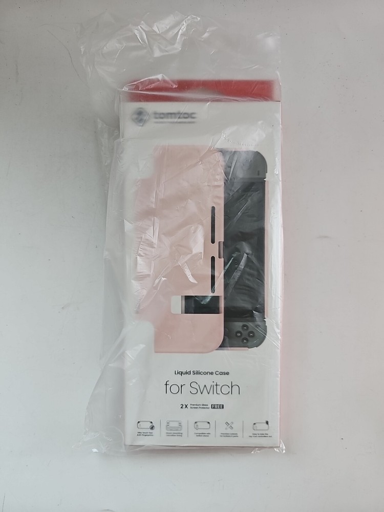 Tomtoc for Nintendo Switch Case Protective Silicone & 2 Screen Protector Pink