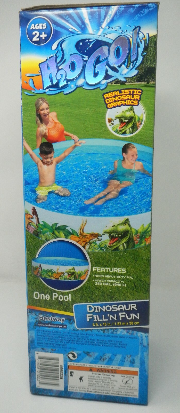Bestway H2OGO! Dinosaurous Dino Fill 'N Fun Kids Swimming Pool 72" x 15" NEW