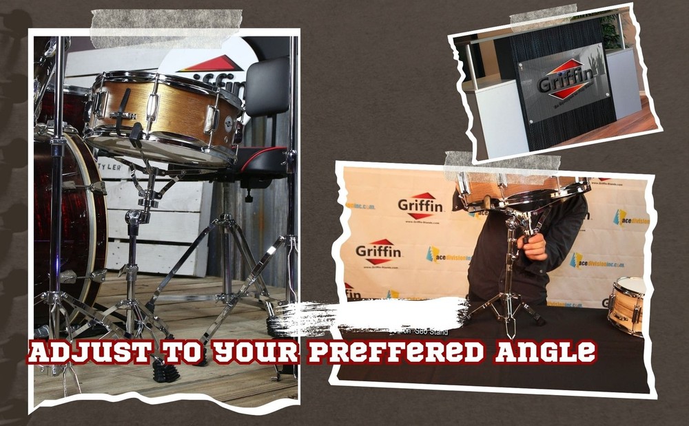 2-PACK Snare Stands | Holder for Tom Drums & Practice Pad Chrome Mount Hardware