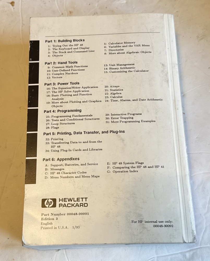 HP 48 Owner's Manual