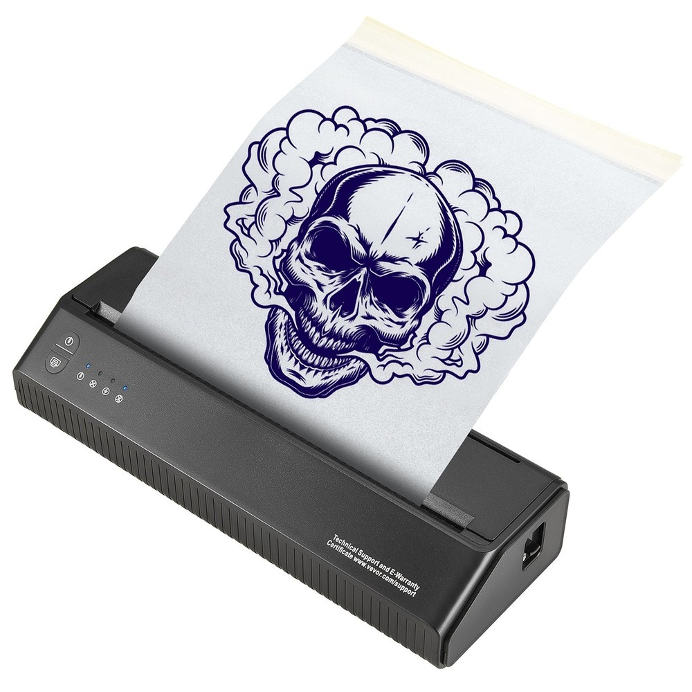 Wireless Bluetooth Tattoo Stencil Printer with 10 Transfer Paper for iOS Android