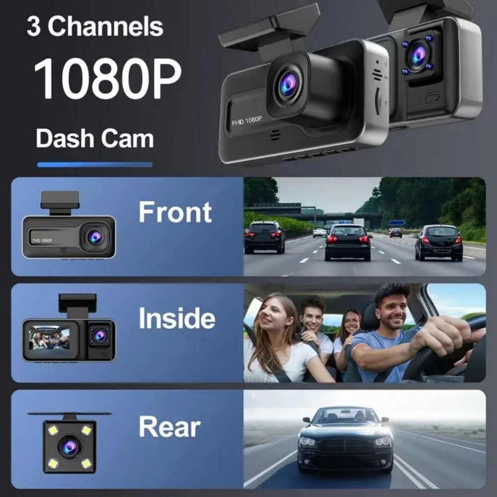 1080P DVR Dash Front & Inside Driving Recorder with 2 Inch G1T8