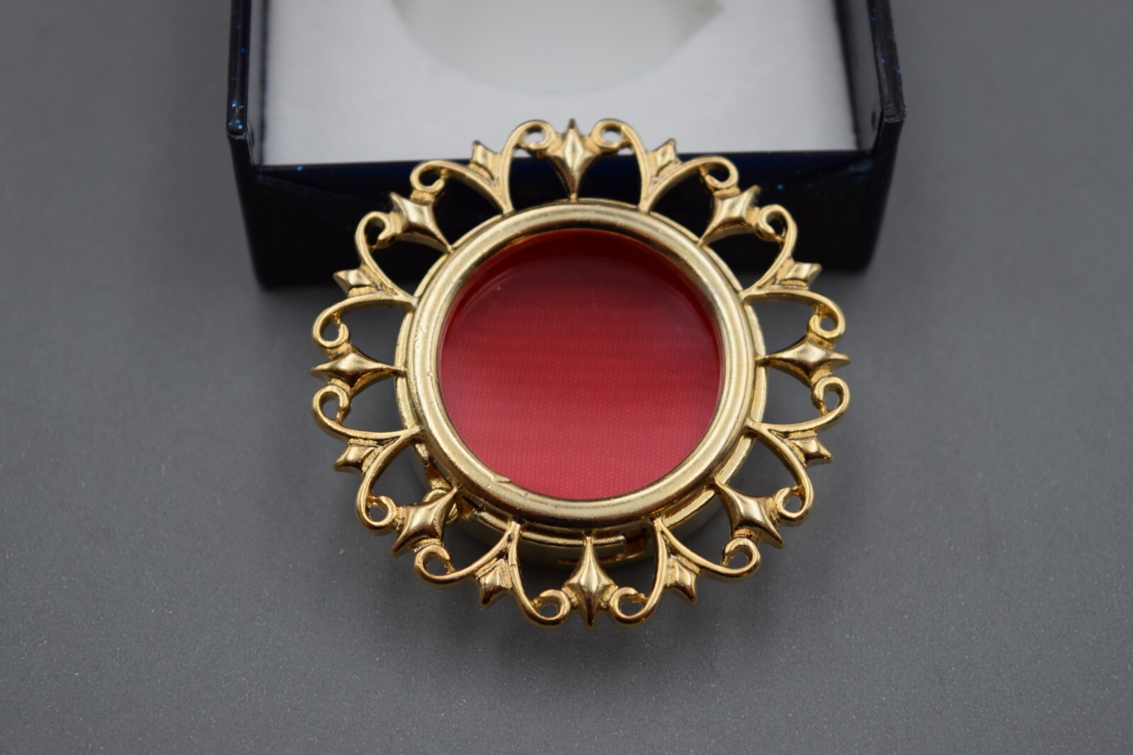 Large Relic Theca, Gold Plated Reliquary - Saint Relic Theca with Case (F)