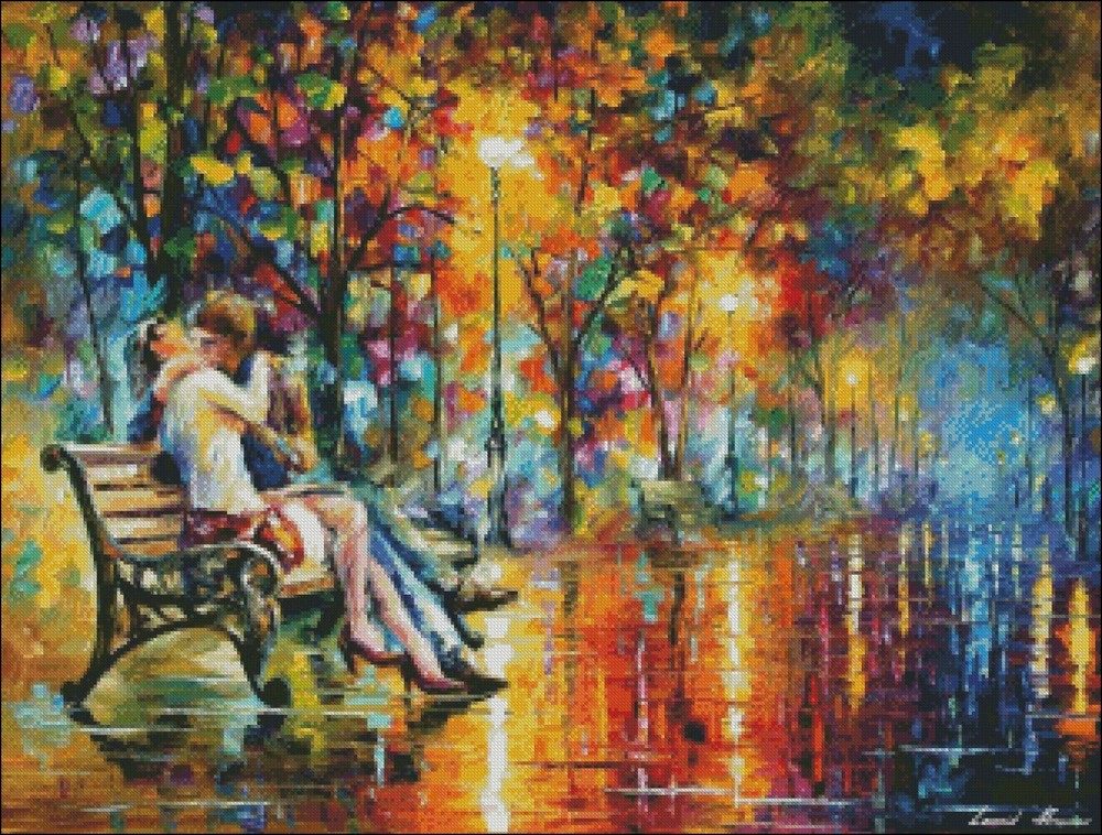 Passion Evening - Chart Counted Cross Stitch Patterns Needlework DIY DMC Color
