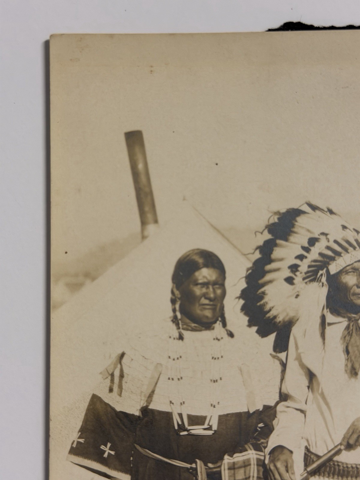 Antique Native American Indian Photograph Titled: "Jack Sits Poor, & Family"