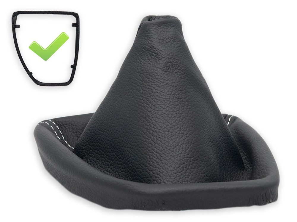FOR BMW E60/E61 FL 07-10 LHD GEAR SHIFT BOOT GAITER LEATHER s. WHITE + FRAME