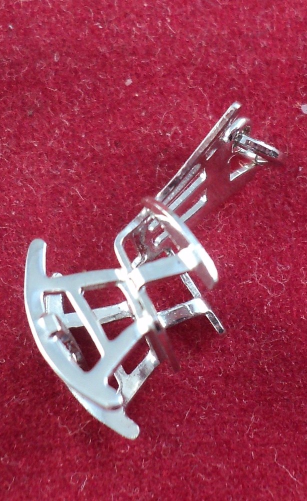 Sterling SILVER Charm 3-D ROCKING CHAIR