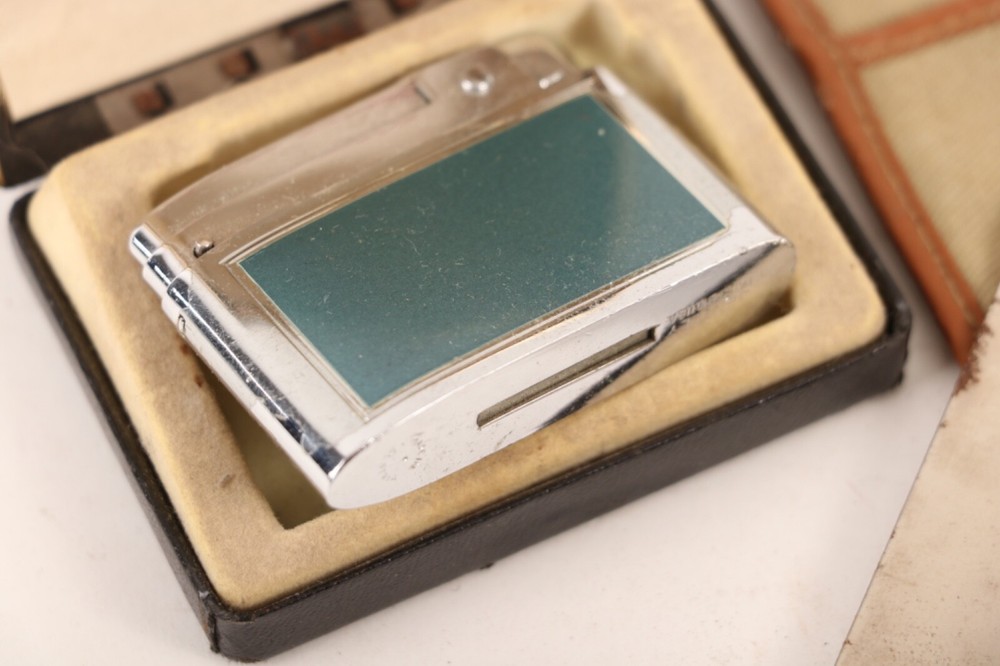 LG444 WWII Era Shaving Mirror and Bentley Butane Lighter