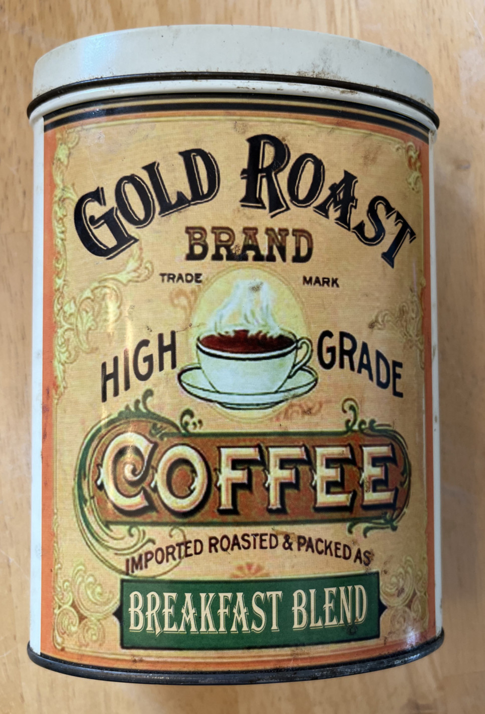 Vintage , Gold Roast Brand Coffee Tin Can w/Lid No reasonable offer refused!