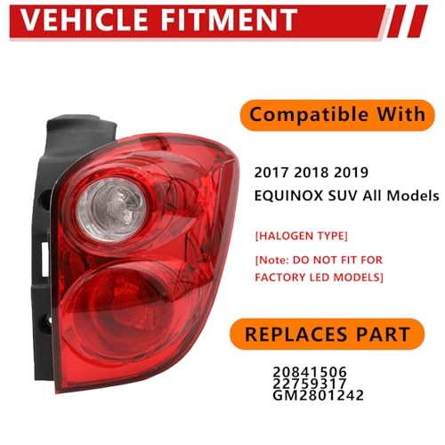 Tail Light Assembly Compatible With 2010 2011 2012 2013 Right Passenger Side