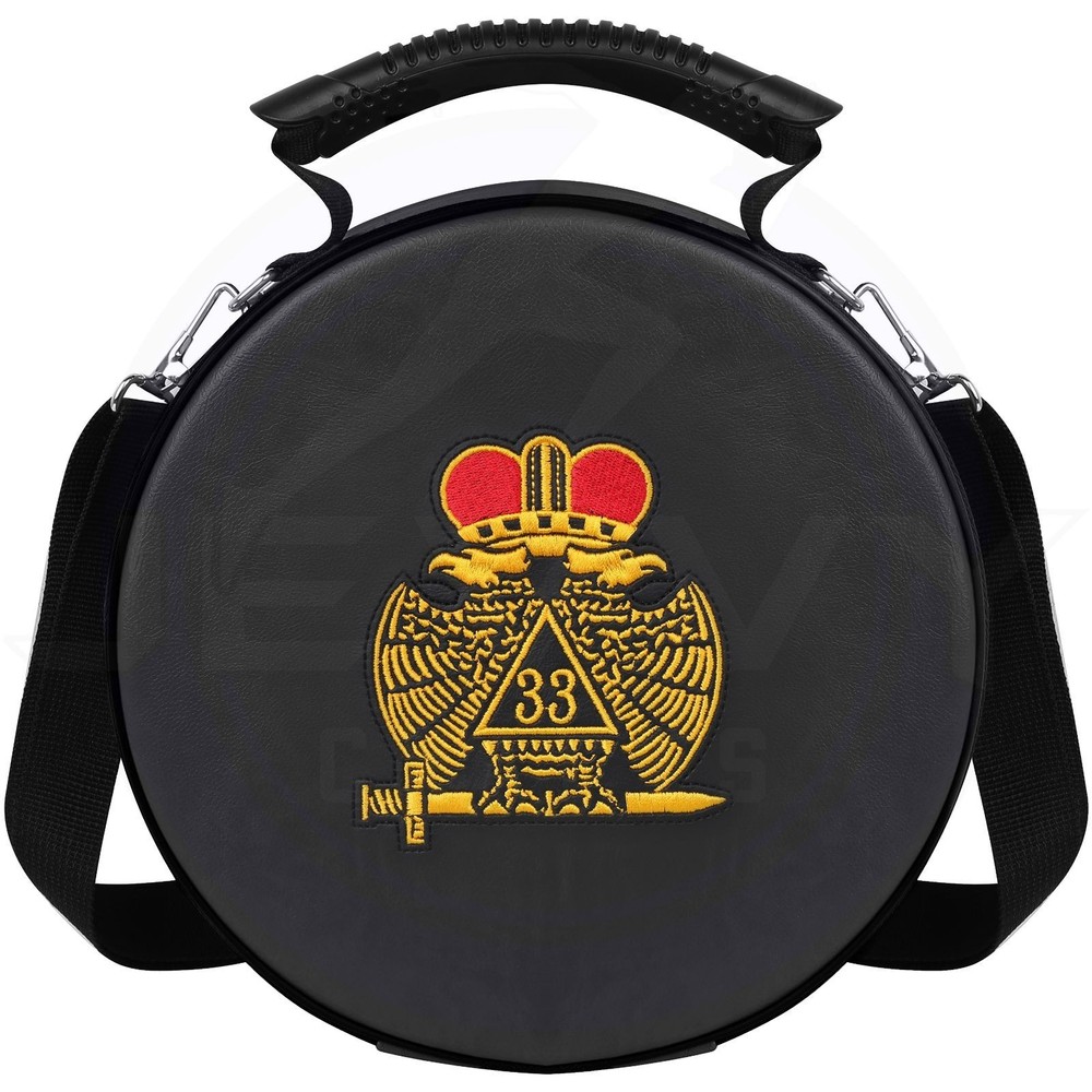 Masonic 33rd Degree Scottish Rite Crown Cap Case – Foldable Hat Carrying / Strap