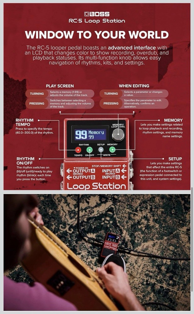 Boss RC-5 Loop Station - Red
