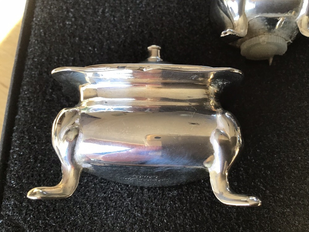 GRENADIER SIVERSMITH James CONDIMENT SET Silver plated Boxed Missing 1 Spoon