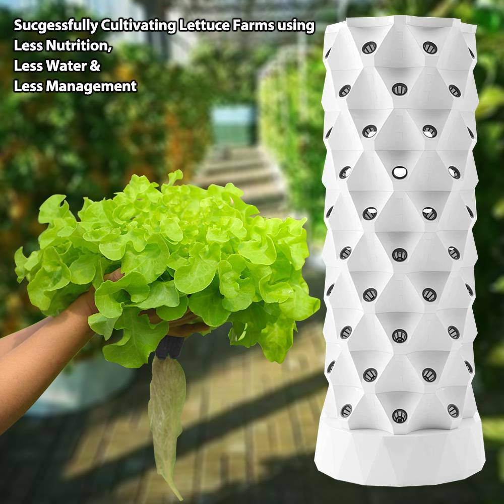 Vertical 80-Pots Hydroponics Tower Set Hydroponic Growing System Home Gardening