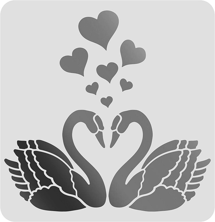 8"x8" Clear Plastic Stencil - Swans (SC173)*****