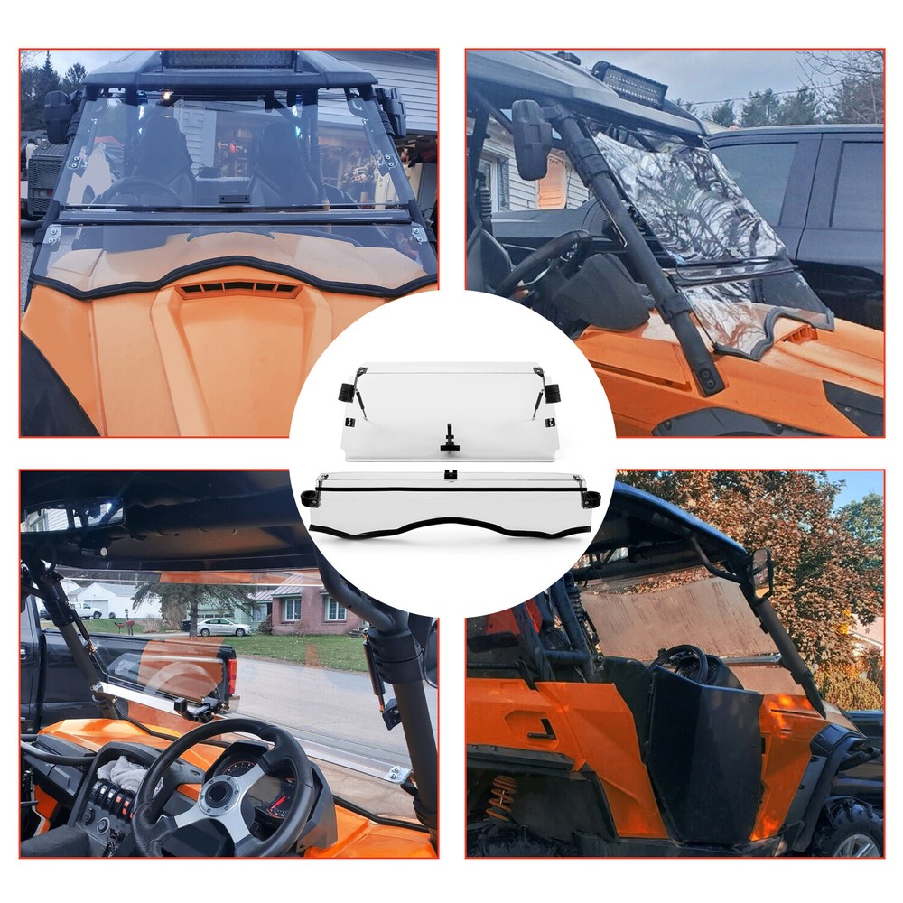 For Can-Am Scratch Resistant Full Flip Windshield 11-20 Commander 800/1000/Max