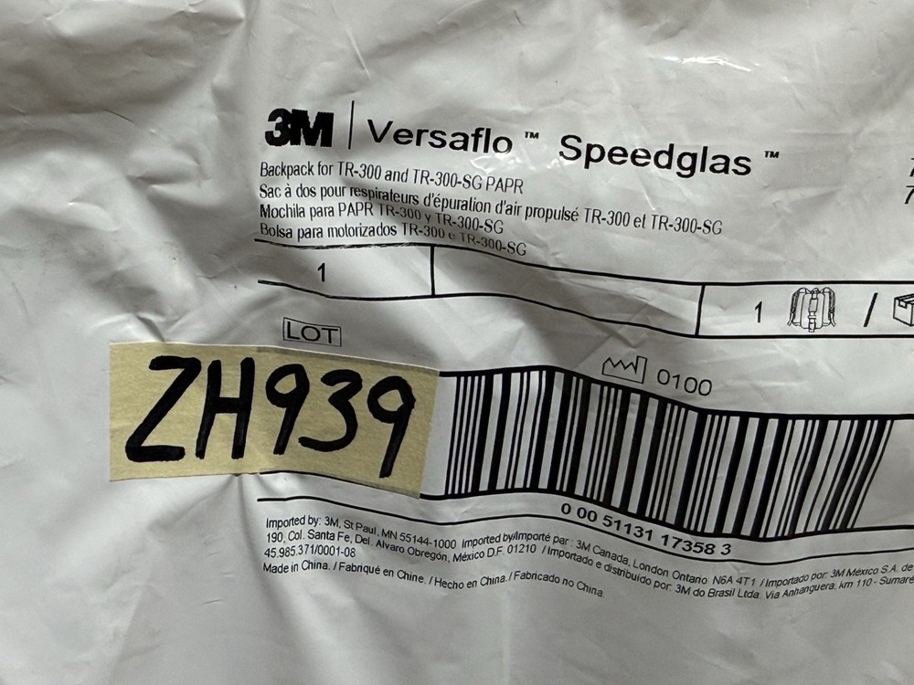 3M BPK-01 3M Versaflo Back Pack New