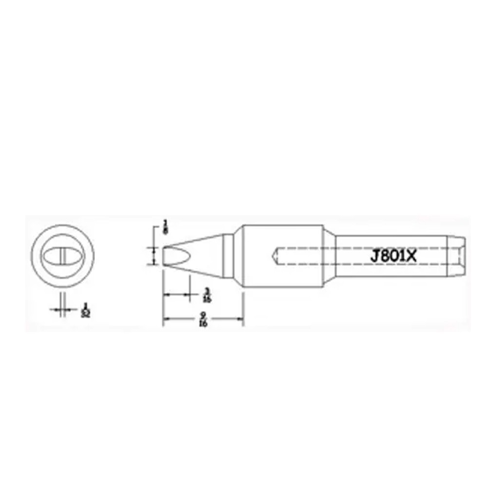 Hexacon J801X Soldering Tip 1/8 Semi Chisel