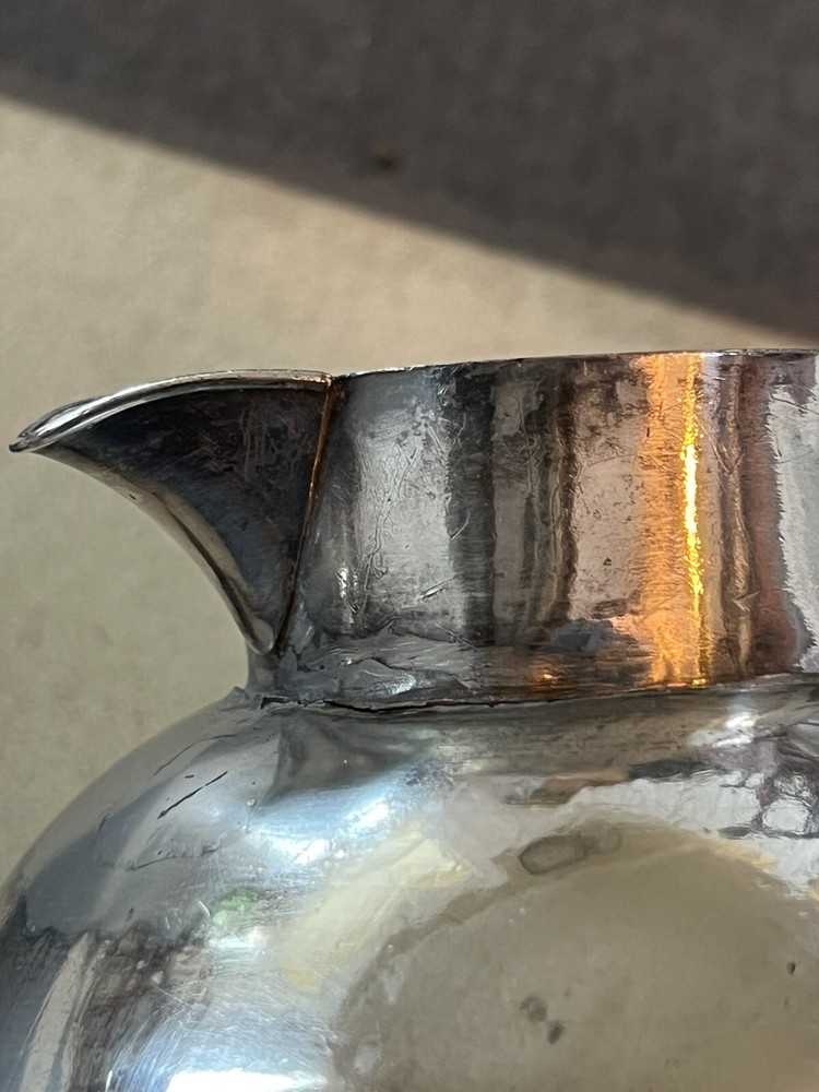 Antique Sheffield Guernsey Jug with Wicker/Cane Handle