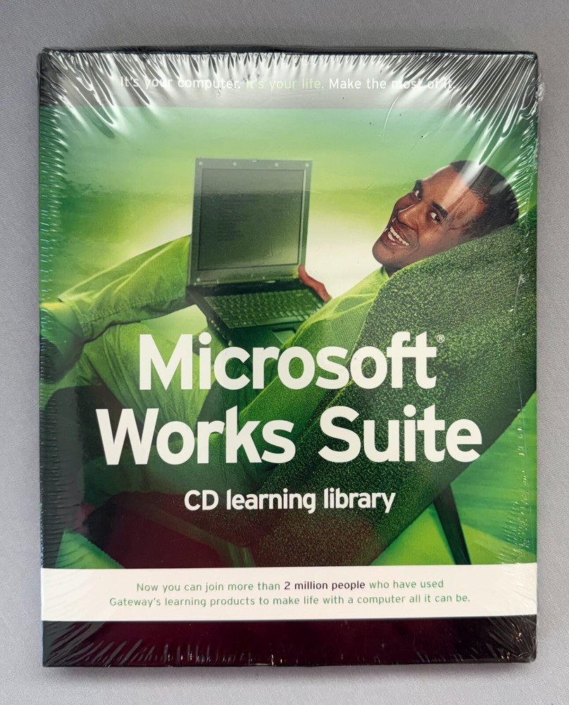 Microsoft Works Suite 2002 CD Learning Library New Unsealed Gateway Learning
