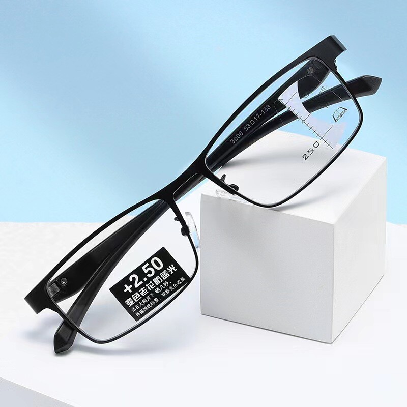 New Light Sensitive Color Changing Reading Glasses Anti Blue Light Progression