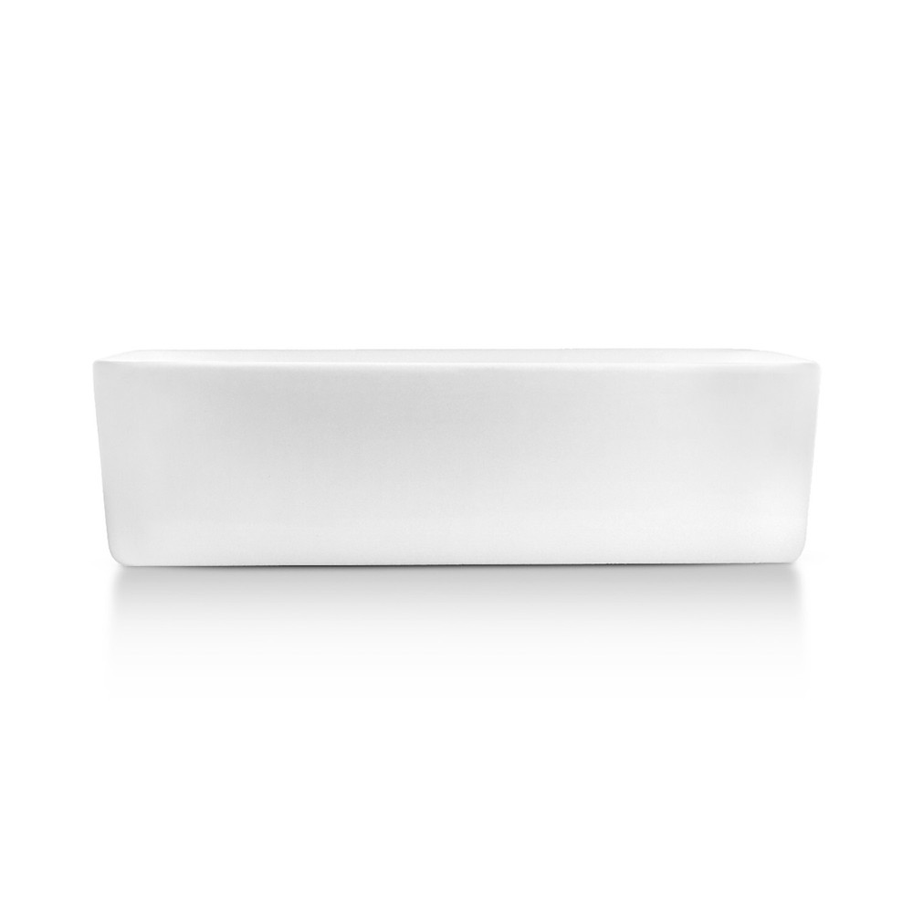 Sinber 19"x15" White Rectangular Ceramic Countertop Bathroom Vanity Vessel Sink