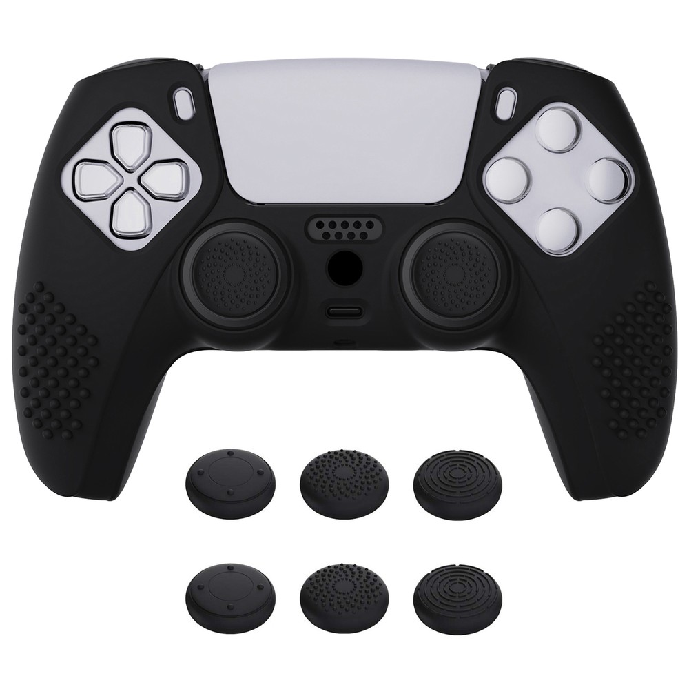 Silicone Cover For PS5 Controller Protective Case with 6 Thumb Grip Caps