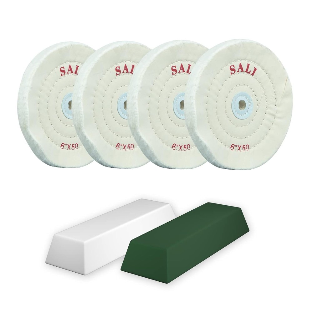 SALI 4 Pack Polishing Wheel for Bench Grinder Buffing 6 inch White...