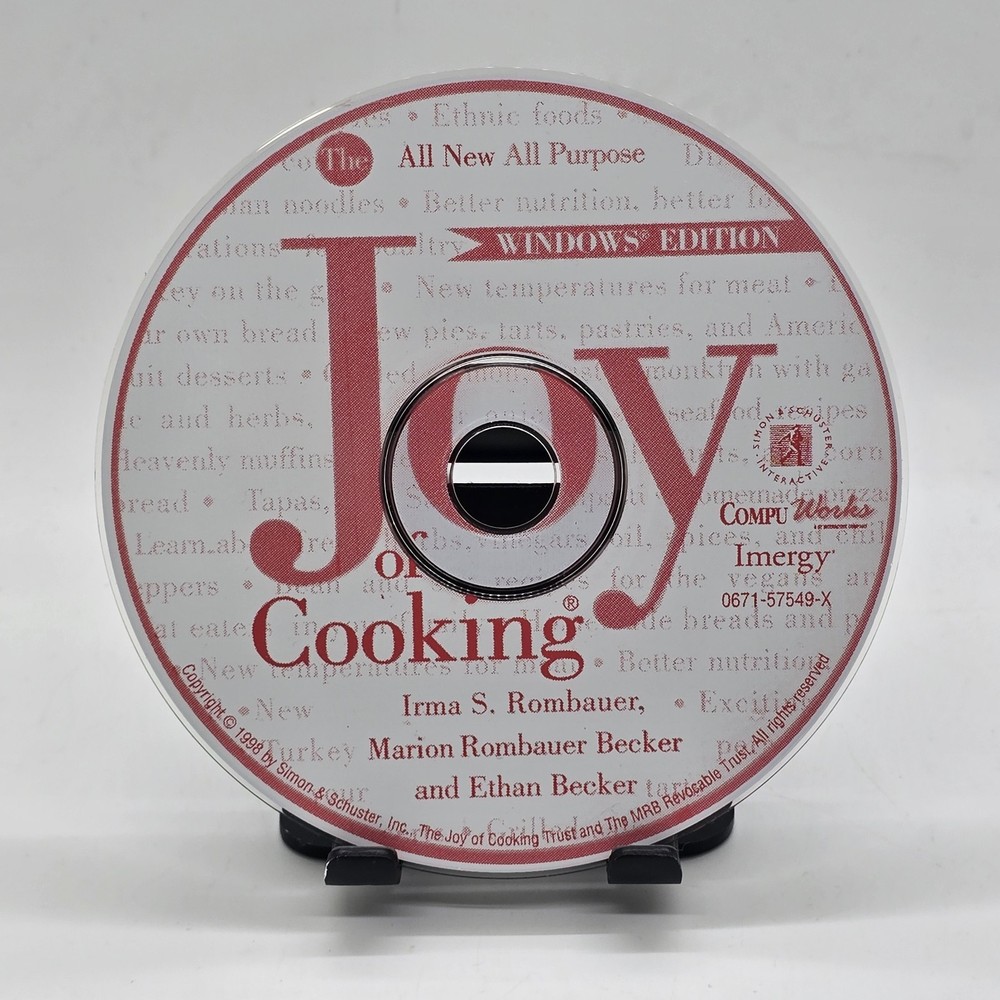 Joy of Cooking PC CD-ROM 1998 Rombauer Becker Recipe Software Windows