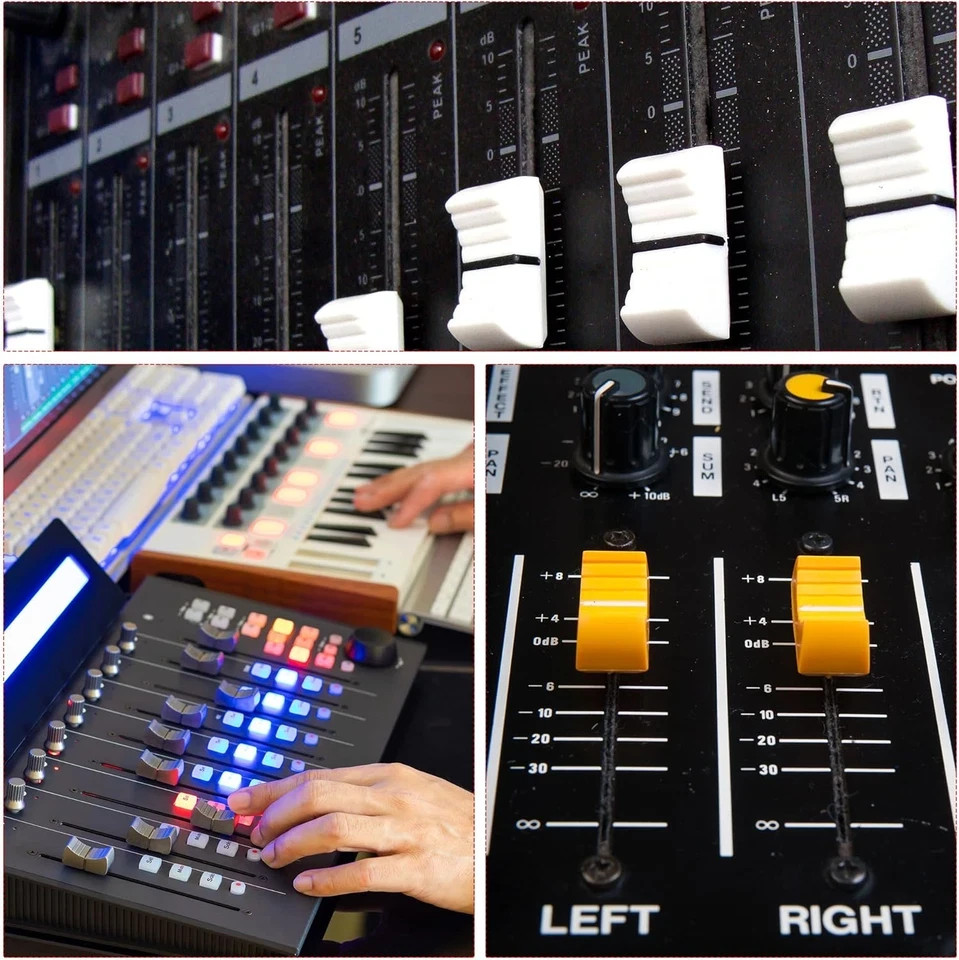 Console Mixer Slider Fader Knobs Replacement 24Mm X 11Mm X 10Mm, 20Pcs