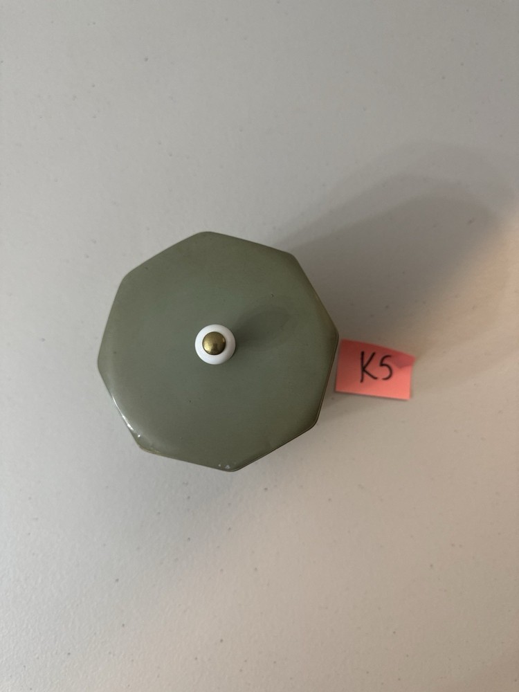 Old octagon shaped Removable Top Metal Tin
