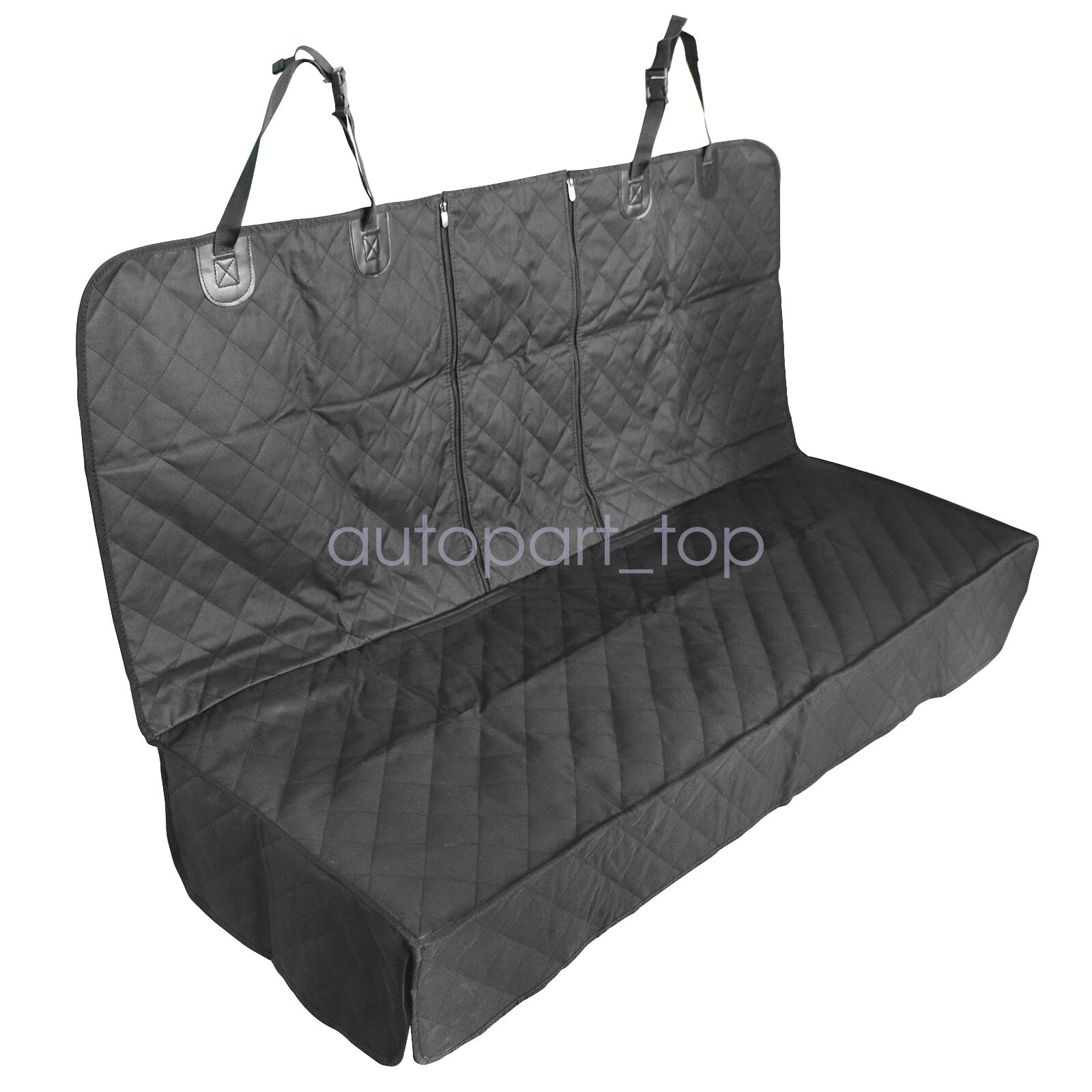 Seat Cover Rear Back Car Pet Dog Travel Waterproof Bench Protector Luxury -Black