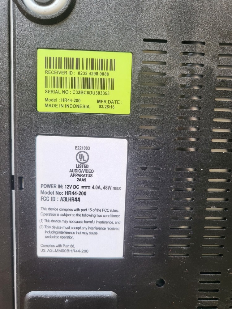 DirectTV HR44-200 HD Cable Box j187