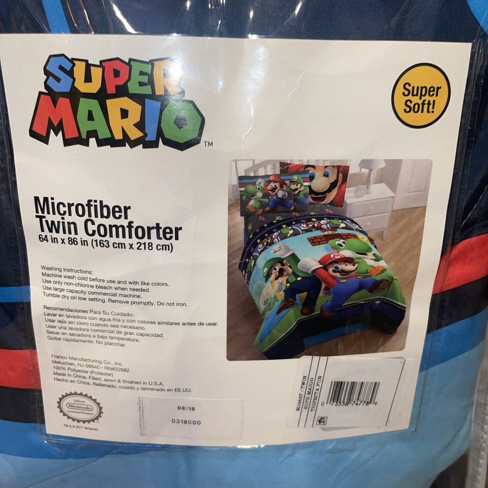 New Super Mario Microfiber Twin Comforter Blanket