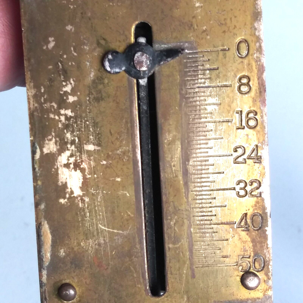 Vtg Scale Landers Improved Spring Balance Scale Ring & Hook, Brass Front Plate