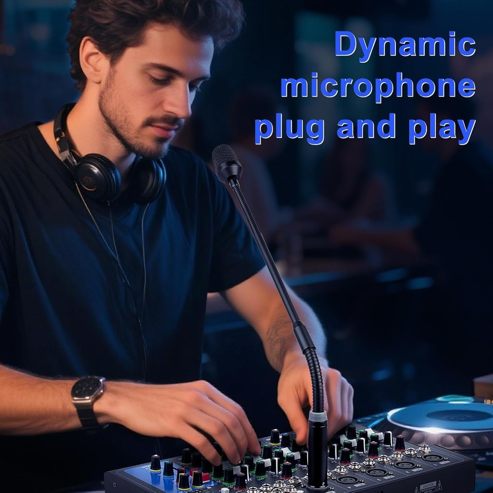 Depusheng Professional Dynamic DJ Microphone for Mixer Dedicated Disc Black