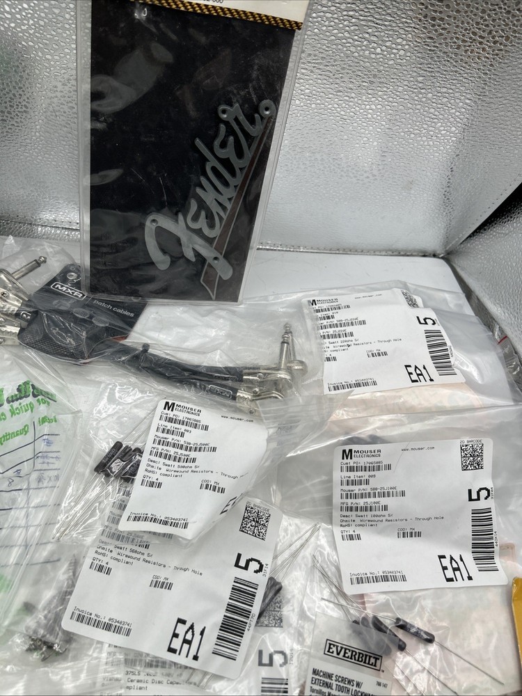 Mixed Electronics Hardware Lot, Screws, Washers, Springs, Components, Resistors