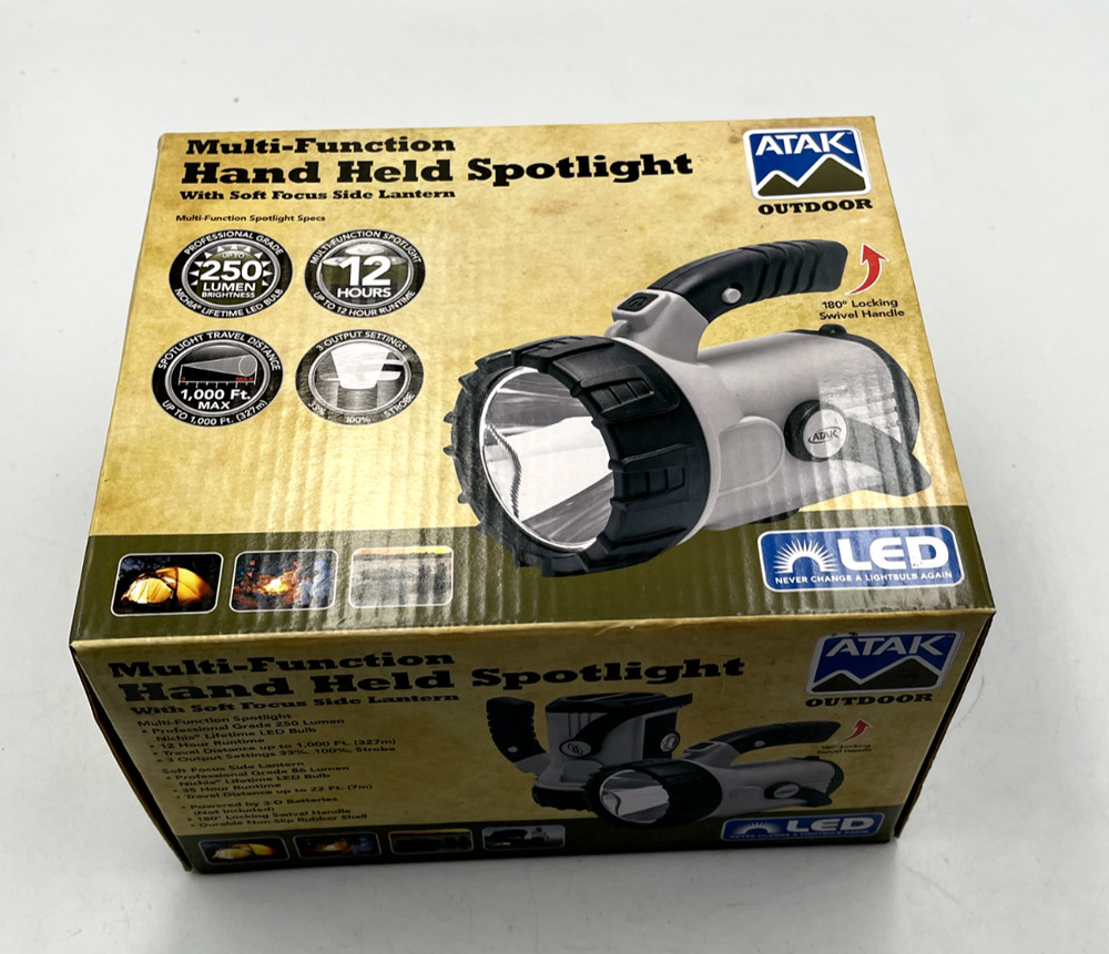 ATAK 250 Lumens Multi Function 12 Hours Runtime Spotlight w/ Swivel Handle