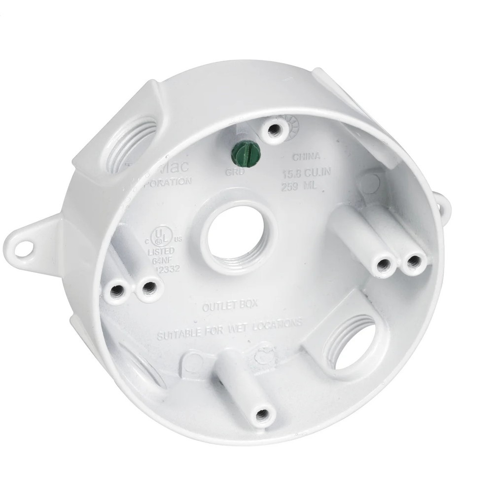 TAYMAC RB550WH 1/2" WP Box 5 Outlets White
