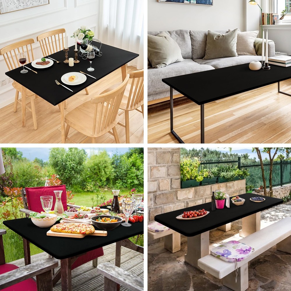 Fitted Rectangle Tablecloth 36 x 60 Inch Elastic Table Cloth Stretch Spandex ...